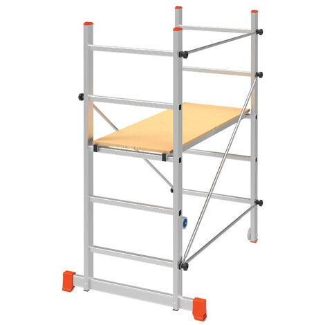 Echafaudage Aluminium Professionnel BRIXO Multi usages Hauteur de travail 2.85m Plateau 110 x 40 cm Poids max 120 kg