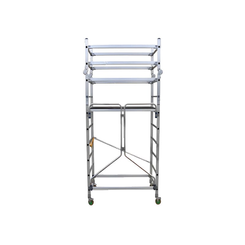 Echafaudage base pliante avec kit dénivelé et garde-corps rabattable - Haut. travail max 4.05m - AL205/P/SPP