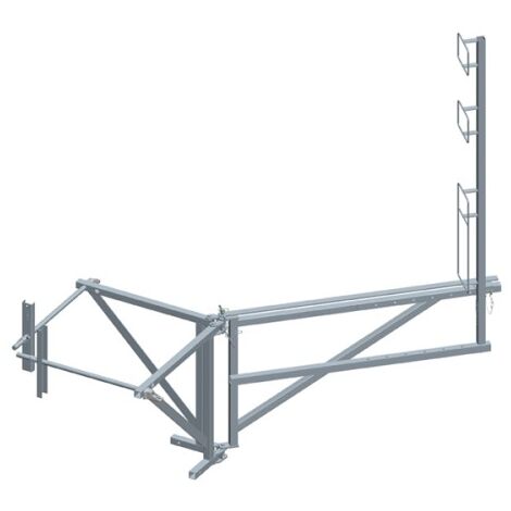 Echafaudage d'angle acier sur deux traversées pour mur de 0,65m - DIMOS - 1500 mm