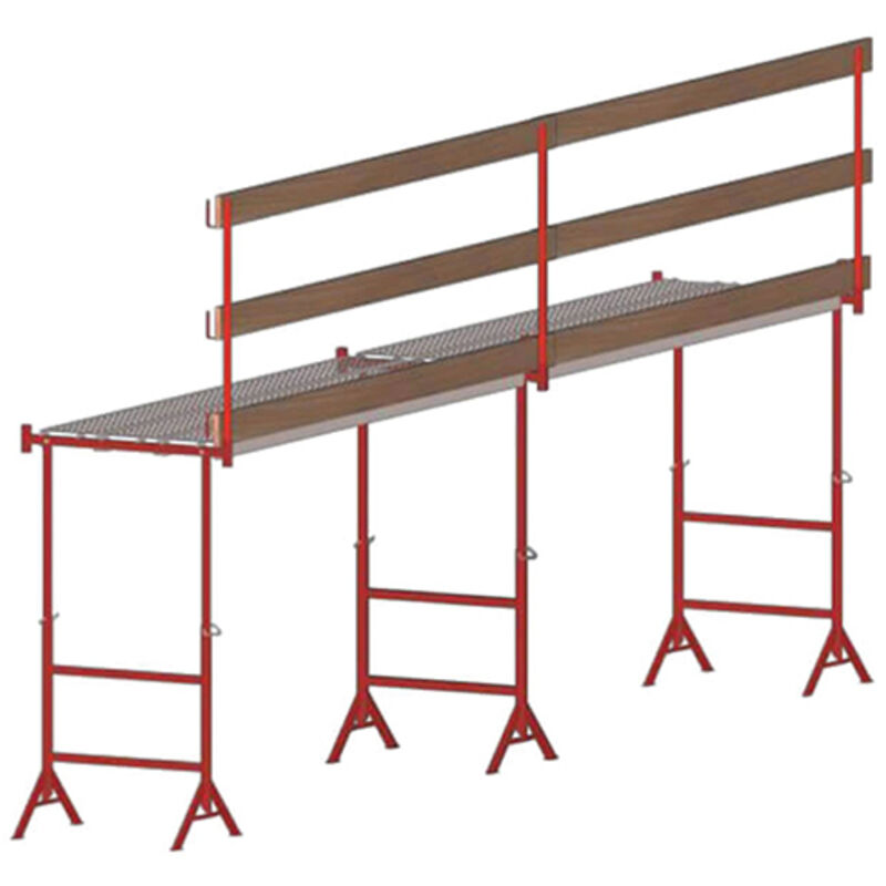 Matisère - Echafaudage télescopique 1.20 à 2.20m - Longueur 6.00m - Garde-corps - KITTR12/21EPX6M/GC