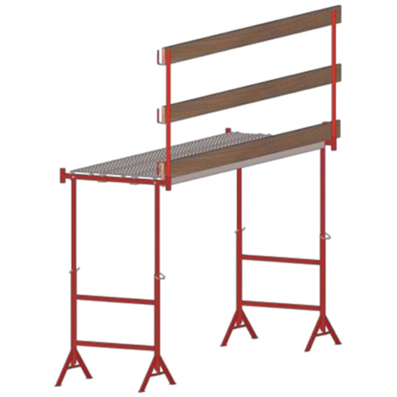 Matisère - Echafaudage télescopique 1.20 à 2.20m - Longueur 3.00m - Garde-corps - KITTR12/21EPX3M/GC