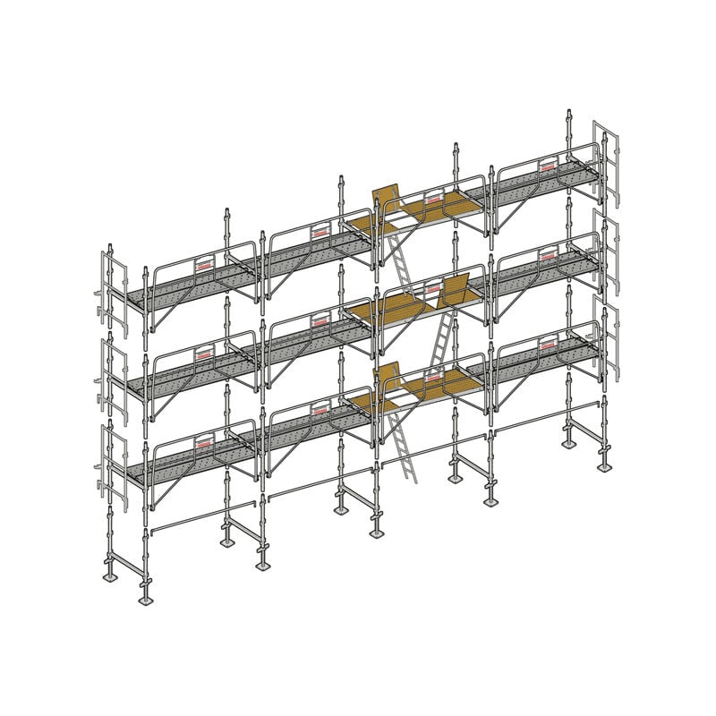 Echafaudage façadier 104 m² gardes corps sécurité planchers AGSP104