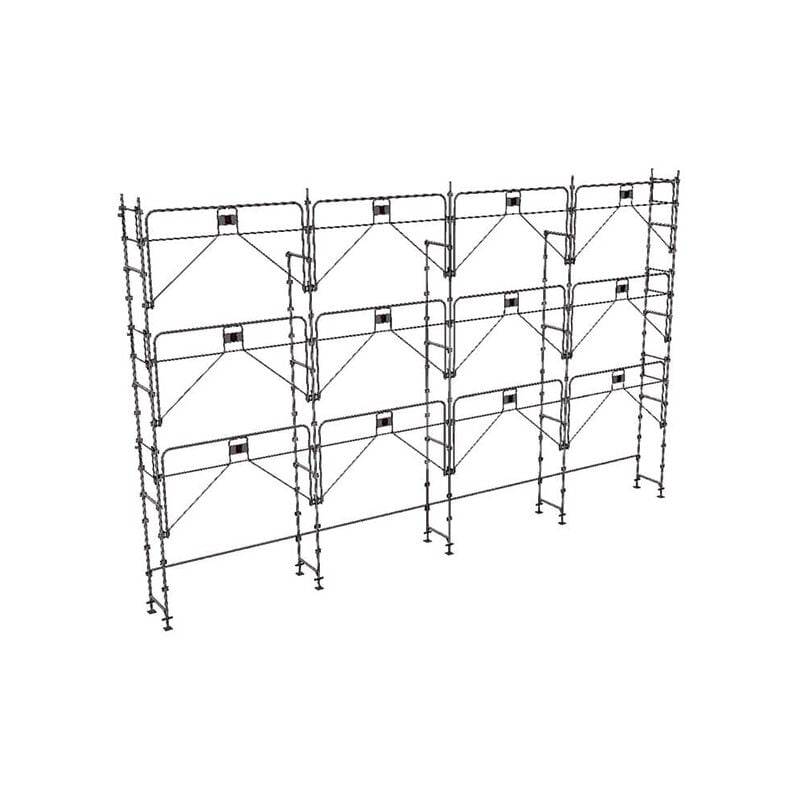 Matisère - Echafaudage fixe de façade 104m² - Structure seule + Garde-corps - DUO104GC-S