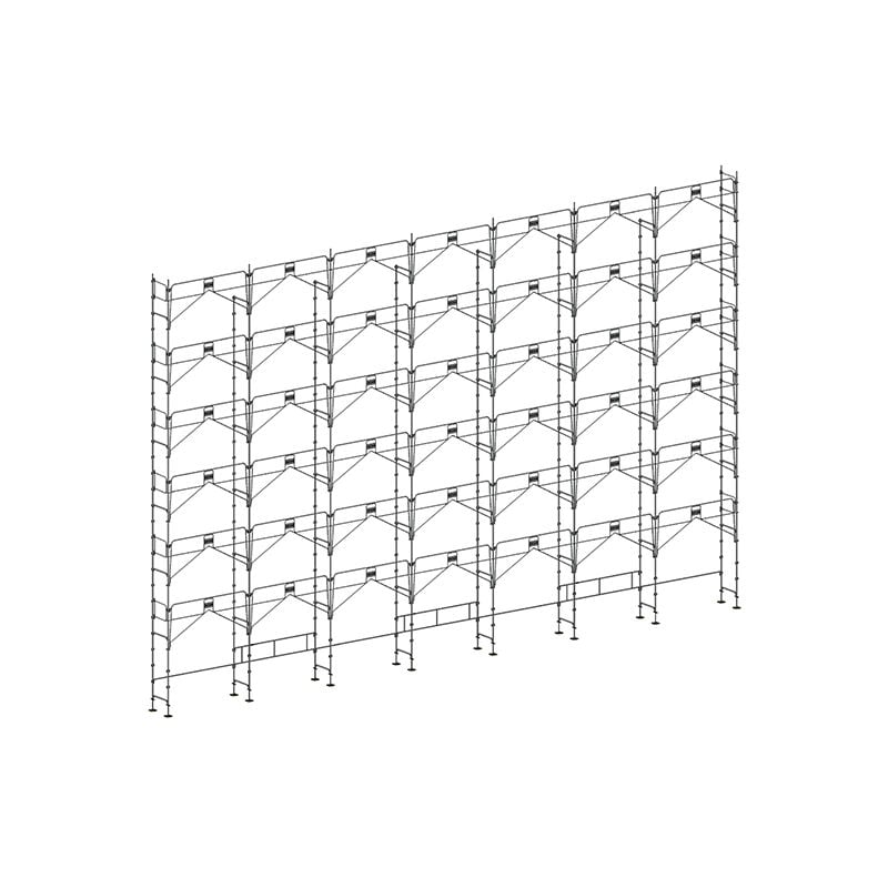 Matisère - Echafaudage fixe de façade 308m² - Structure seule + Garde-corps - DUO308GC-S