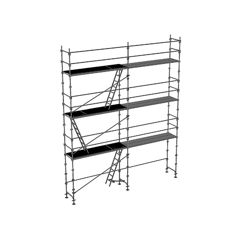 Matisère - Echafaudage fixe de façade 56m² - Structure et planchers + Lisses - DUO56-SP