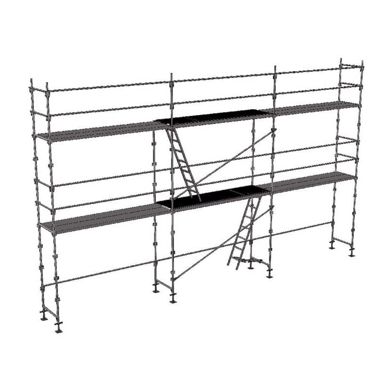 Matisère - Echafaudage fixe de façade 60m² - Structure + Planchers + Lisses - DUO60-SP