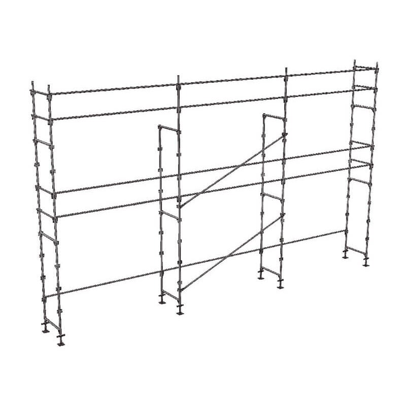 Echafaudage fixe de façade 60m² - Structure seule + Lisses - DUO60-S
