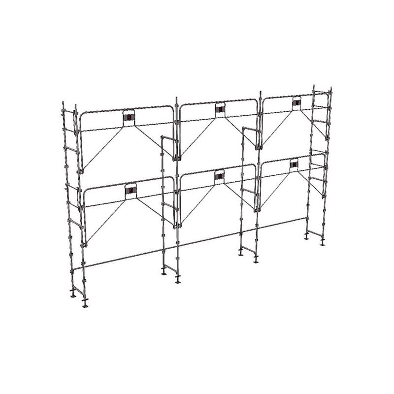 Matisère - Echafaudage fixe de façade 60m² - Structure seule + Garde-corps - DUO60GC-S