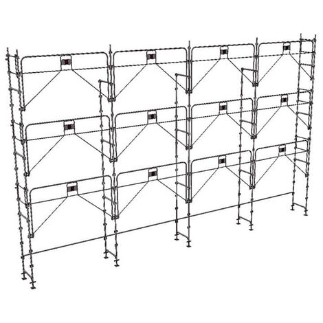 Echafaudage fixe de façade 104m² - Structure seule + Garde-corps - DUO104GC-S