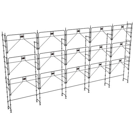 Echafaudage fixe de façade 128m² - Structure seule + Garde-corps - DUO128GC-S