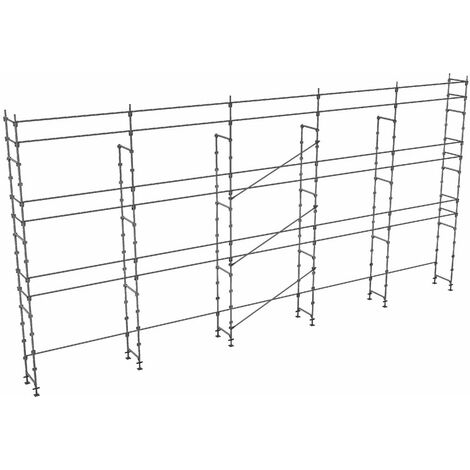 Echafaudage fixe de façade 128m² - Structure seule + Lisses - DUO128-S