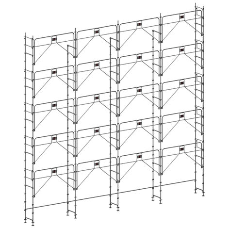 Echafaudage fixe de façade 156m² - Structure seule + Garde-corps - DUO156GC-S