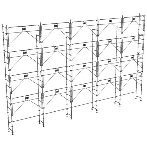 Echafaudage fixe de façade 160m² - Structure seule + Garde-corps - DUO160GC-S