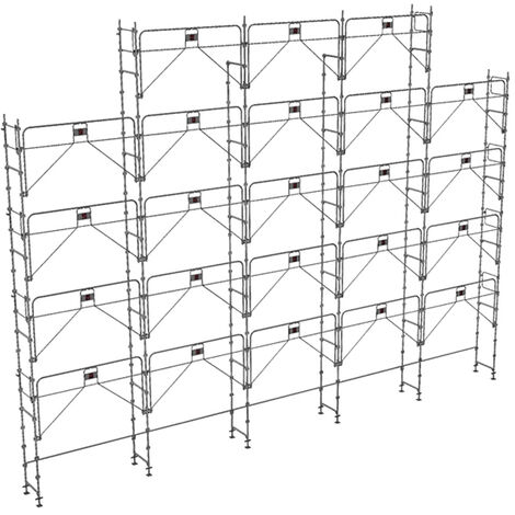 Echafaudage fixe de façade 180m² - Structure seule + Garde-corps - DUO180GC-S