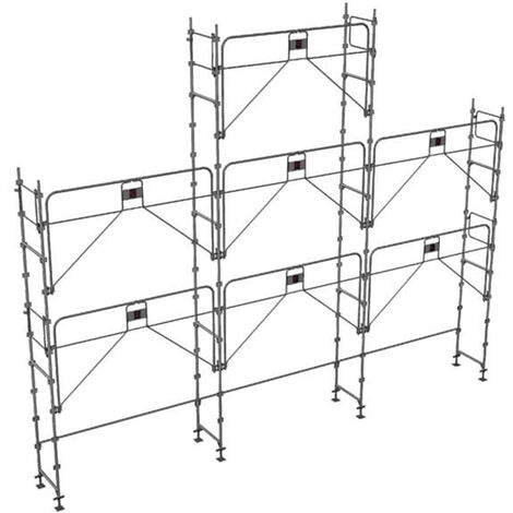 Echafaudage fixe de façade 68m² - Structure seule - Version garde-corps - DUO68GC-PI-S