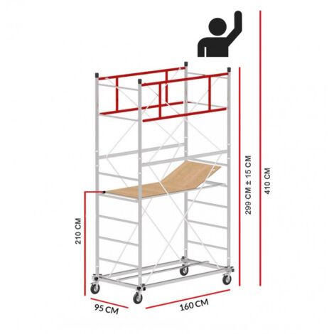 Echafaudage M4 LUX 150 (Hauteur de travail 4,10 m)