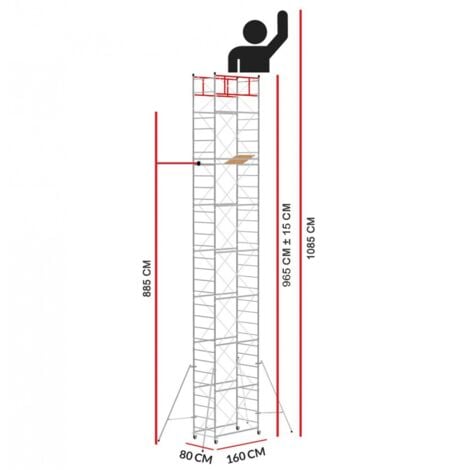Échafaudage M4 LUX (Hauteur de travail 10,85 m)