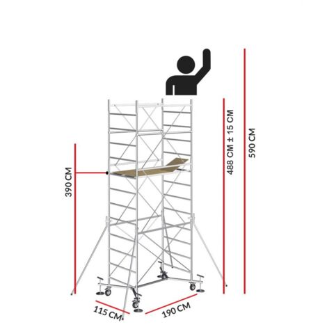 Echafaudage M5 EASY (Hauteur de travail 5,90 m)