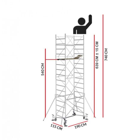Echafaudage M5 EASY (Hauteur de travail 7,40 m)