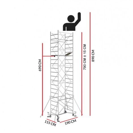Echafaudage M5 EASY (Hauteur de travail 8,90 m)