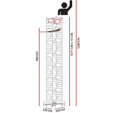 Echafaudage M5 ITALY (Hauteur de travail 11,80 m)