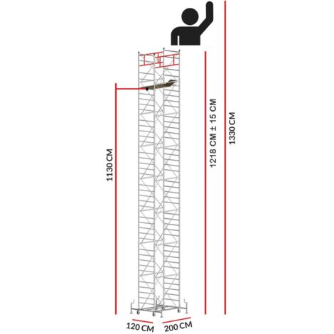 Echafaudage M5 ITALY (Hauteur de travail 13,30 m)
