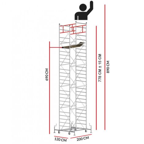Echafaudage M5 ITALY (Hauteur de travail 8,90 m)