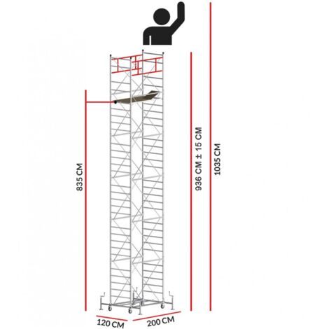 Echafaudage M5 SUPERLUX (Hauteur de travail 10,35 m)