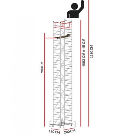 Echafaudage M5 SUPERLUX (Hauteur de travail 11,80 m)