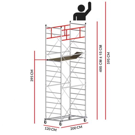 Echafaudage M5 SUPERLUX (Hauteur de travail 5,95 m)