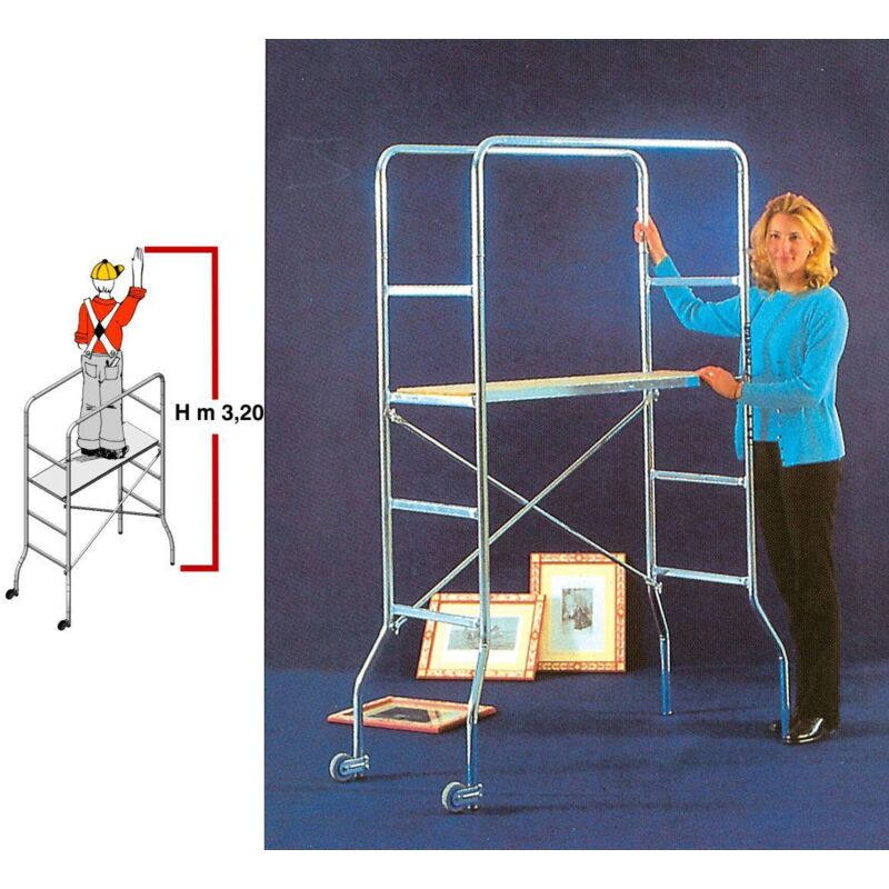 Chafaudage en acier trio 60x130xh188 cm