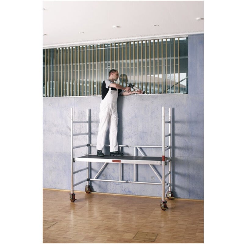 Layher - chafaudage mobile Zifa P2 l. de travail 750 x l. 1800 mm aluminium Hauteur de l'échafaudage 1830 mm 2 kN/m²