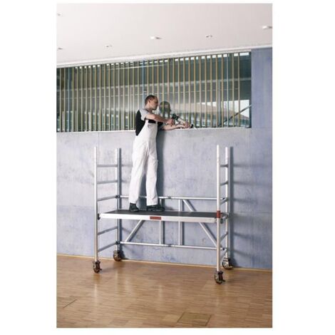 Échafaudage mobile Zifa P2 L. de travail 750 x L. 1800 mm aluminium Hauteur de l'échafaudage 1830 mm 2 kN/m² LAYHER