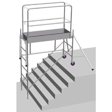 Echafaudage pour escalier : 3.8m haut. travail max