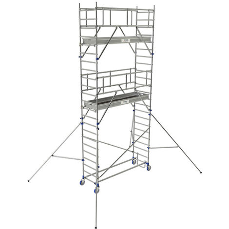Echafaudage roulant 2 plateaux - Hauteur de travail max 6.85m - 26403750