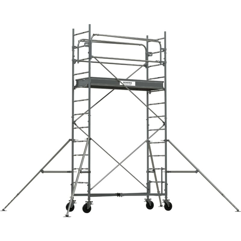 Tubesca Comabi - Echafaudage roulant acier generis 750/4 Hauteur Travail 4,80 m