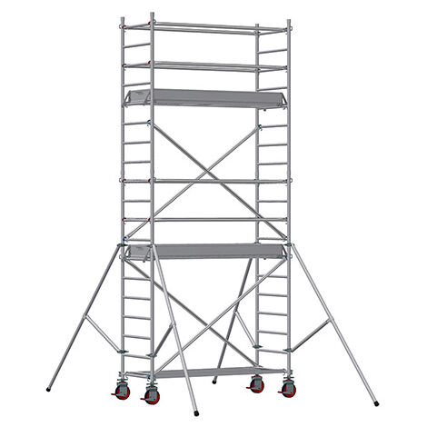 Echafaudage roulant alu - embase simple - hauteur de travail max 5.90m - 7125040