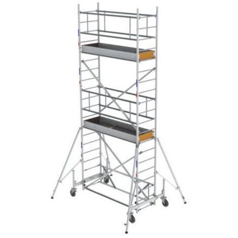 Echafaudage roulant alu - Hauteur de travail max 10.00m - EC820T