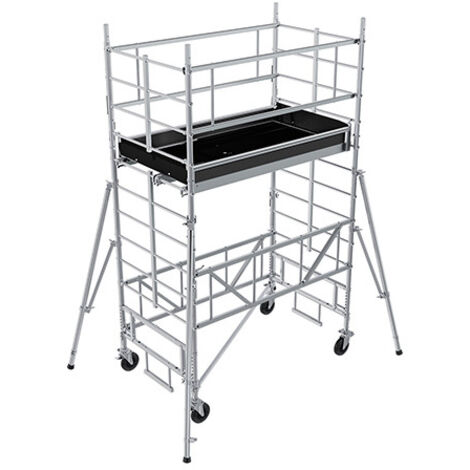 Echafaudage roulant alu - Hauteur de travail max 4.30m - TLS0224T