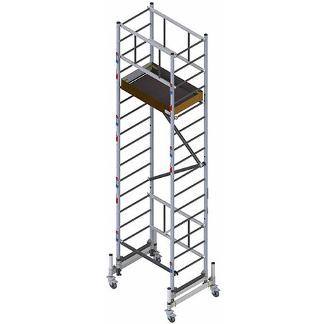 Echafaudage roulant alu - Hauteur de travail maximale de 4.35m. - ME200-PE