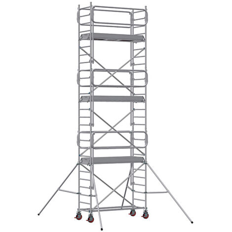 Echafaudage roulant alu - montage facile - hauteur de travail max 9.90m - 7130082