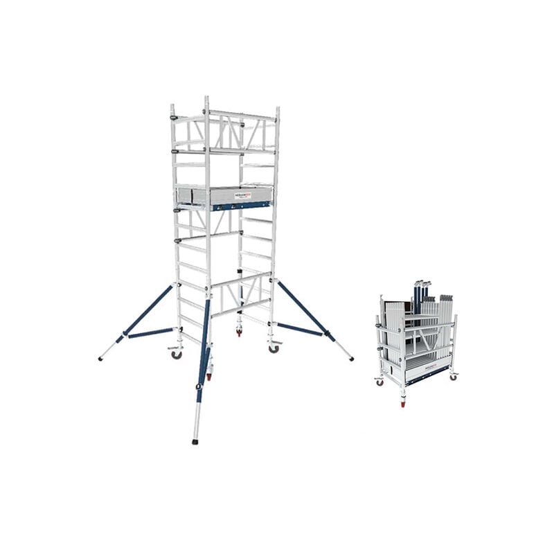 Echafaudage roulant 1 plateau - Hauteur max. de travail 4.20m - 2976220