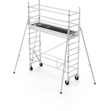 Echafaudage roulant aluminium - Hauteur de travail max 4.00m - TOS224L