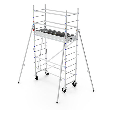 Echafaudage roulant aluminium - Hauteur de travail max 5.00m - TOS318L