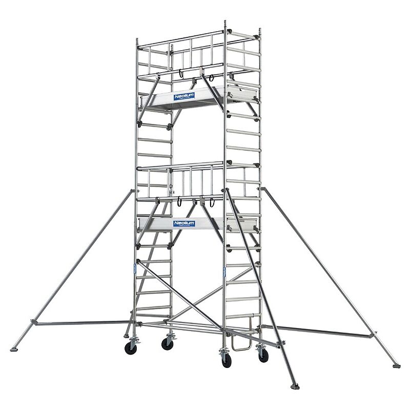 Chafaudage roulant aluminium Néolium 200 Box, hauteur de travail 10 m, 4 planchers - tubesca