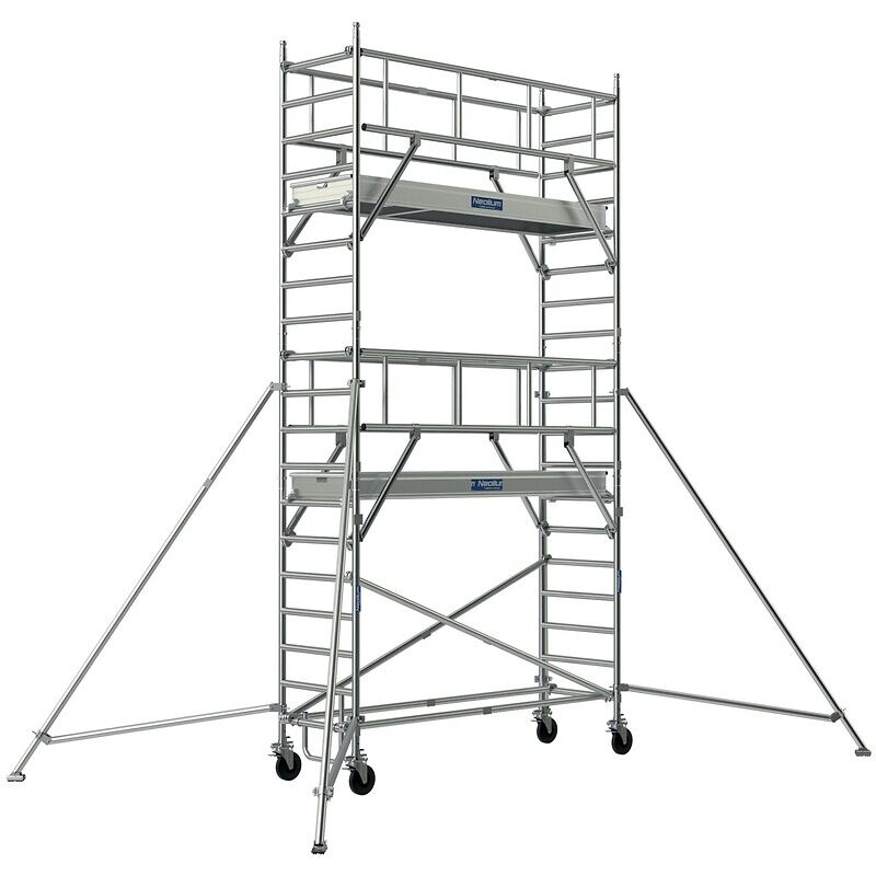 Chafaudage roulant aluminium Néolium 250 Box, hauteur de travail 12 m, 5 planchers - tubesca