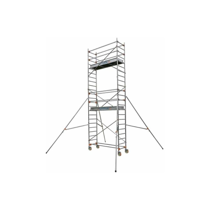 Duarib - echafaudage roulant aluminium pliant AL205 8.90 m 3 niveaux 513717