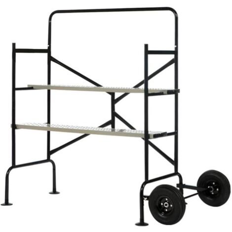 Échafaudage roulant avec garde-corps ajustable – Hauteur 136 cm – Charge maximale 150 kg – Pour chantiers extérieurs et travaux en hauteur – Easywork