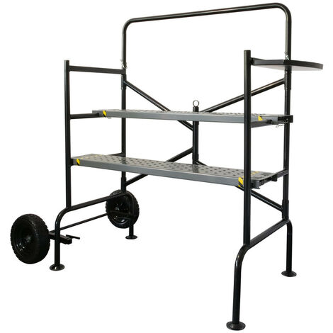 Echafaudage roulant Jardin - hauteur de travail 83cm - Echafaudage roulant et pliant - Echafaudage mobile sur roues - 150Kg