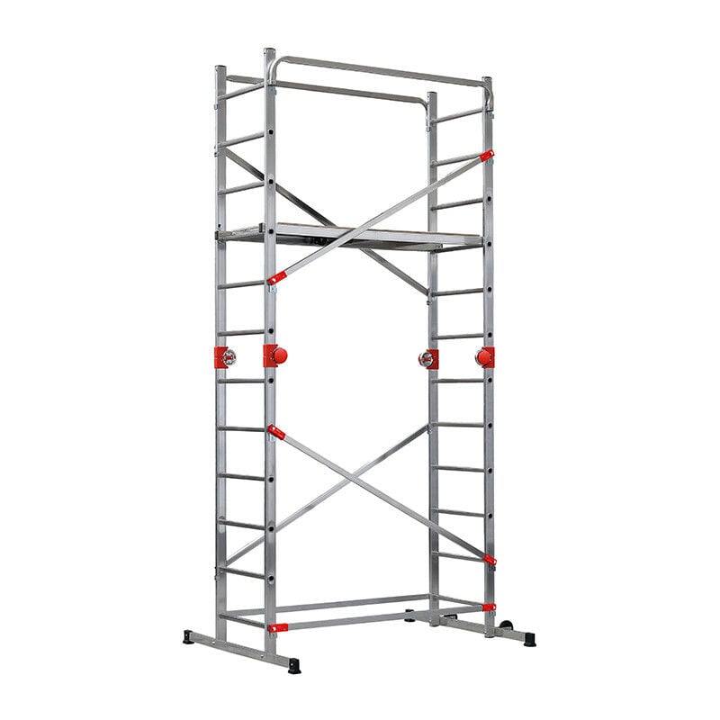 Echafaudage 4 en 1 multifonction 2,3m/4,3m en aluminium Hailo Fast & Lock Combi 5